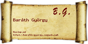 Baráth György névjegykártya
