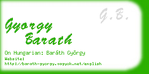 gyorgy barath business card